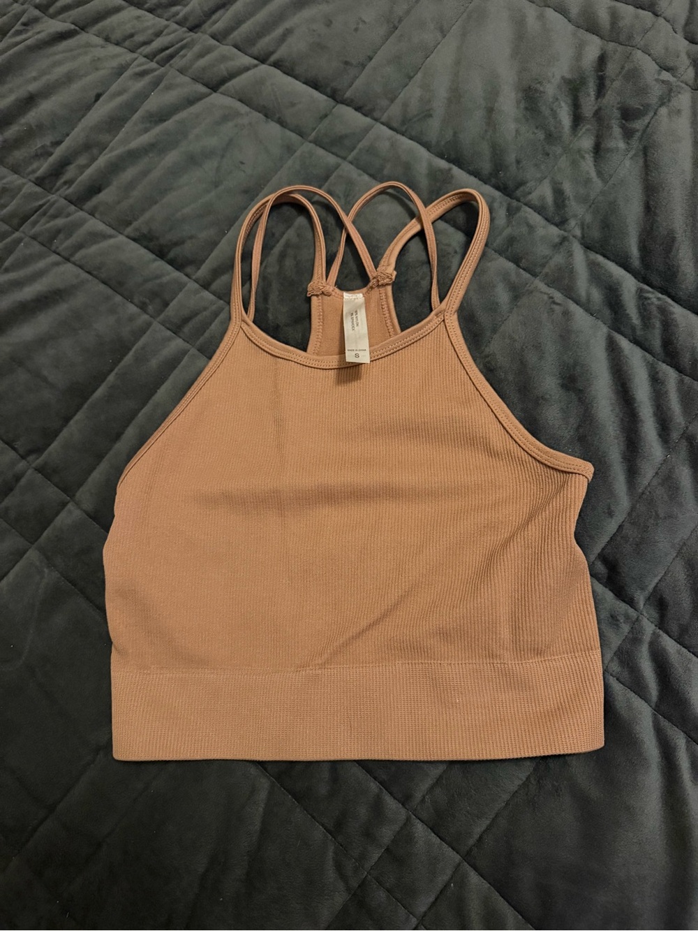 Amazon Essentials Ribbed Strappy Bralette - Brown